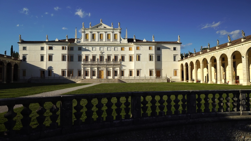 view of the facade of villa Manin in Passariano, Udine, Italy