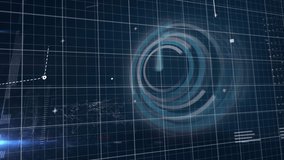 Animation of downgrading line graph with maps and programming language over digital clock. Digitally generated, hologram, report, coding, database, countdown and technology concept. - Powered by Shutterstock - Get 15% off with code: PIKWIZARD15