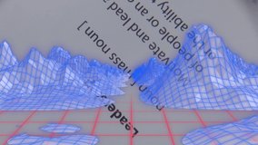 Animation of data processing over digital mountains. Global business and digital interface concept digitally generated video. - Powered by Shutterstock - Get 15% off with code: PIKWIZARD15