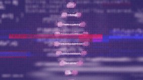 Animation of interference over dna strand and digital city with data processing. Global technology, business and digital interface concept digitally generated video. - Powered by Shutterstock - Get 15% off with code: PIKWIZARD15