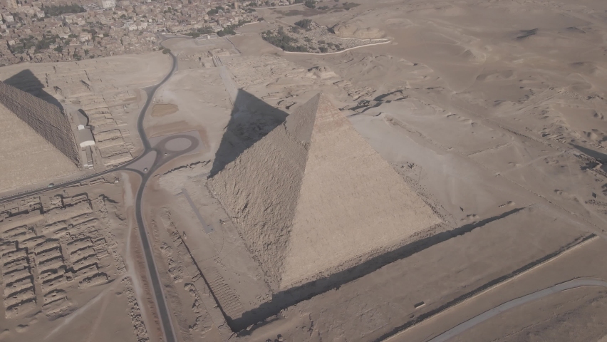 Aerial view of the pyramids of Giza, Egypt drone footage Royalty-Free Stock Footage #1094642815