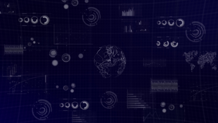 Data analysis Technology Globe rotating on New Zealand Country with graphs, charts, analytics in background | New Zealand country Globe rotating 4K|60 FPS, data analysis technological background - Powered by Shutterstock - Get 15% off with code: PIKWIZARD15