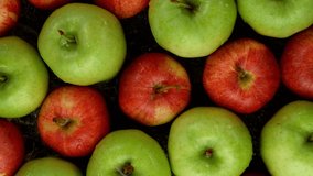 Super Slow Motion Shot of Splashing Fresh Apples. Filmed on High Speed Cinematic Camera at 1000fps. - Powered by Shutterstock - Get 15% off with code: PIKWIZARD15