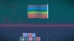 Animation of rainbow flag over wow text. Gay pride and digital interface concept digitally generated video. - Powered by Shutterstock - Get 15% off with code: PIKWIZARD15