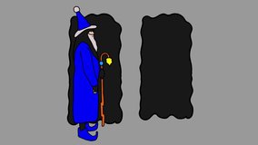 A wizard is entering into a dark grey lively portal  - Powered by Shutterstock - Get 15% off with code: PIKWIZARD15