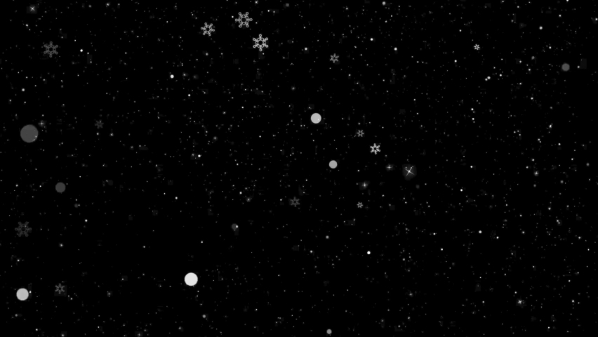 snowfall overlay, black background - winter, slowly falling snow effect - green screen Royalty-Free Stock Footage #1094660023