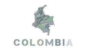 Colombia map with paper regions. Animated country map growing from regions and title letters falling down. Stylish 4K animation. - Powered by Shutterstock - Get 15% off with code: PIKWIZARD15