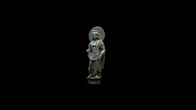 Afghan Buddha Statue, Animation.Full HD 1920×1080. 10 Second Long.Transparent Alpha Video.