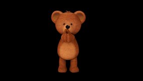 Teddy Bear Clap animation.Full HD 1920×1080.5 Second Long.Transparent Alpha video.LOOP. - Powered by Shutterstock - Get 15% off with code: PIKWIZARD15
