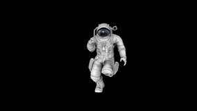 Astronaut Moon Jump animation.Full HD 1920×1080.6 Second Long.Transparent Alpha video.LOOP.