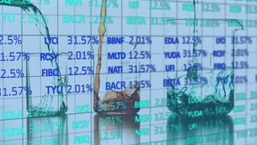 Animation of stock market over beakers. Global science, computing and digital interface concept digitally generated video. - Powered by Shutterstock - Get 15% off with code: PIKWIZARD15