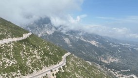Road to the clouds in Albanian Mountains