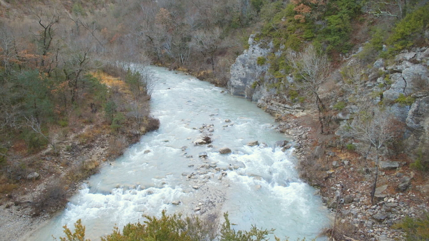 The beautiful river Méouge in France during the winter