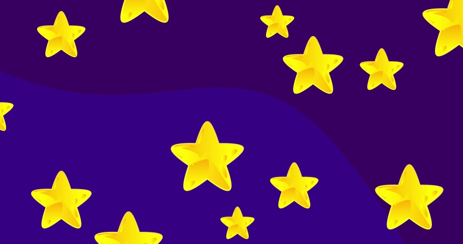 Moon saying Survey. Text with speech bubble on the night sky. Cartoon animation video.