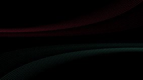 Red and cyan dotted wavy lines abstract technology background. Seamless looping futuristic motion design. Video animation Ultra HD 4K 3840x2160