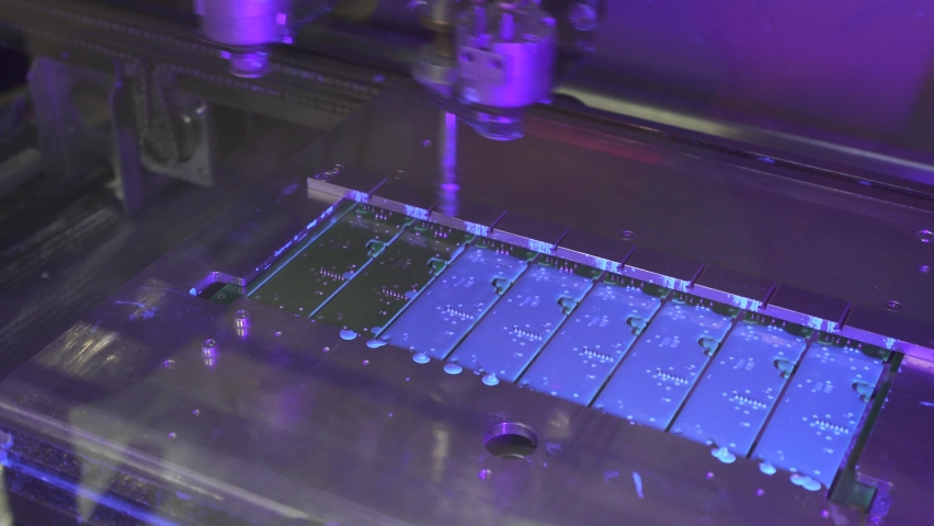 Surface conformal coating process. Coating machine. Automatic coating system Royalty-Free Stock Footage #1094690201
