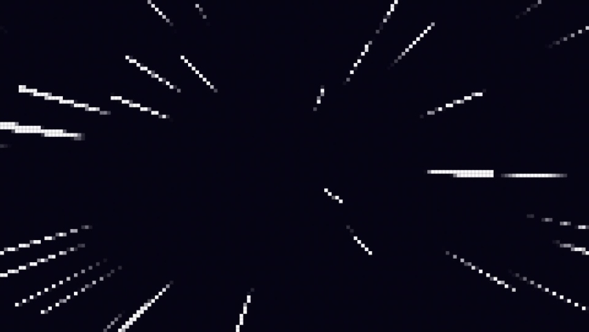 Looped minimalistic background with moving pixel rays. Pixel retro 8 bit background. The concept of space flight, supersonic speed. 4K video Royalty-Free Stock Footage #1094690923