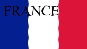 Motion footage background with colorful flag. The flag of France. 