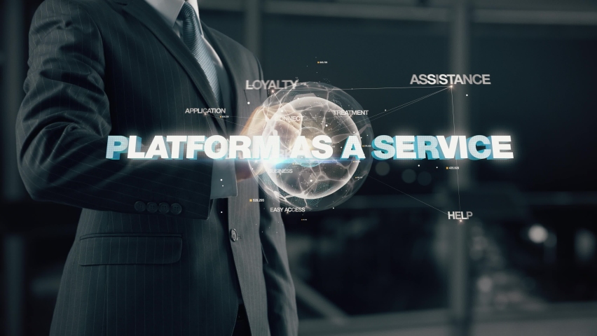Businessman with Platform As A Service hologram concept | Shutterstock HD Video #1094695295