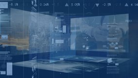 Animation of data processing over storm. Global business and digital interface concept digitally generated video. - Powered by Shutterstock - Get 15% off with code: PIKWIZARD15