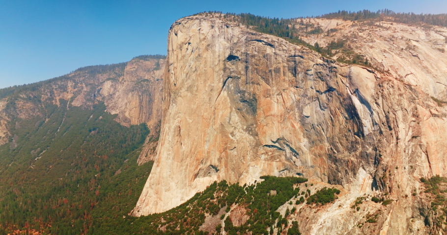Yosemite valley mountain landscapes. California adorable national park aerial view.