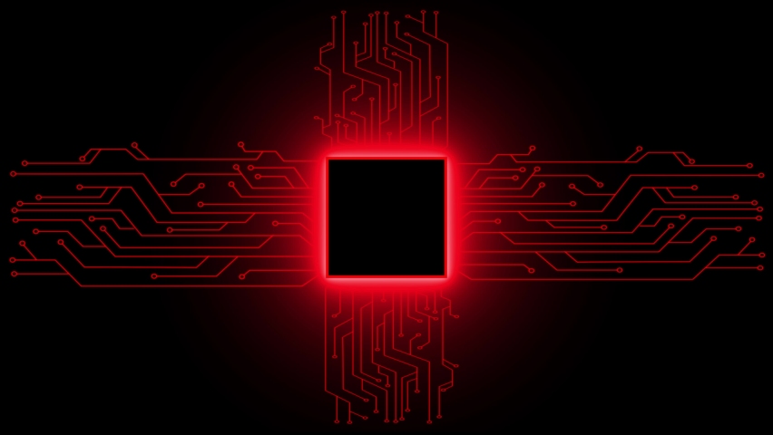 Animated Glowing red color Motherboard circuit pattern background | Shutterstock HD Video #1094711079