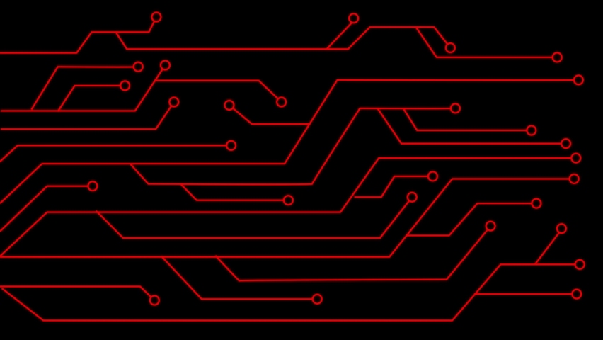 Animated Glowing red color Motherboard circuit pattern background | Shutterstock HD Video #1094711085