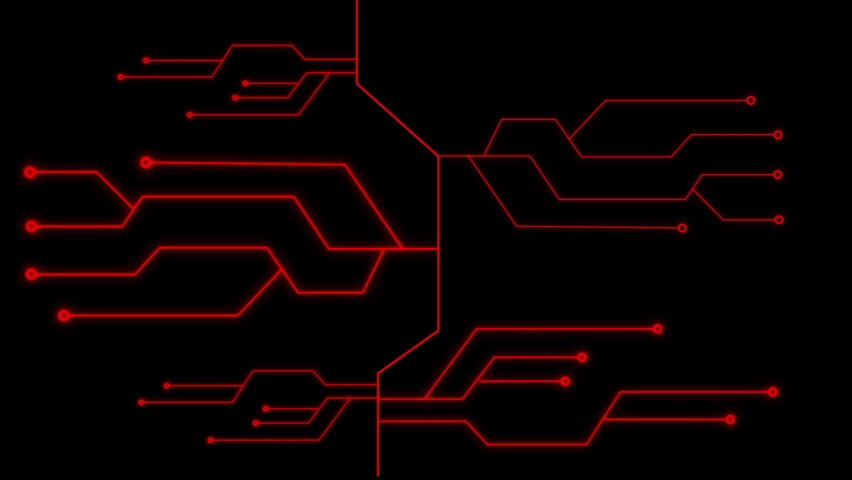 Animated Glowing red color Motherboard circuit pattern background | Shutterstock HD Video #1094711185