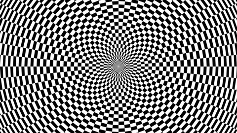 Hypnotic Checkerboard Black White Circular Spiral Stock Footage Video ...