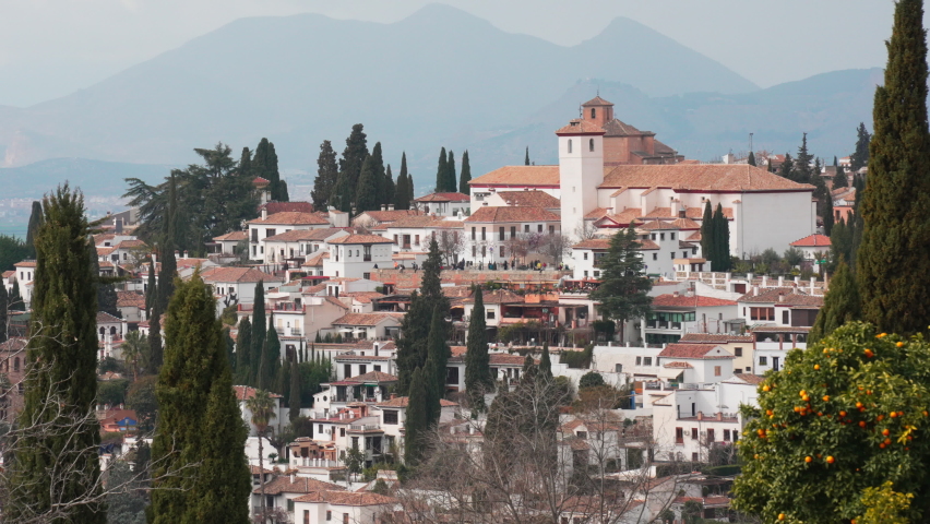 GRANADA, SPAIN - March 2022 : Alhambra fortress in Granada, Spain​ | Shutterstock HD Video #1094716011