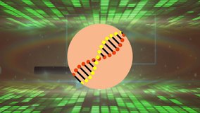 Animation of dna strand over digital dna strand. Cyber security and technology concept. - Powered by Shutterstock - Get 15% off with code: PIKWIZARD15