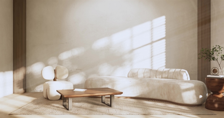 Armchair on Empty room japanese wabi sabi style.3D rendering
 Royalty-Free Stock Footage #1094722681