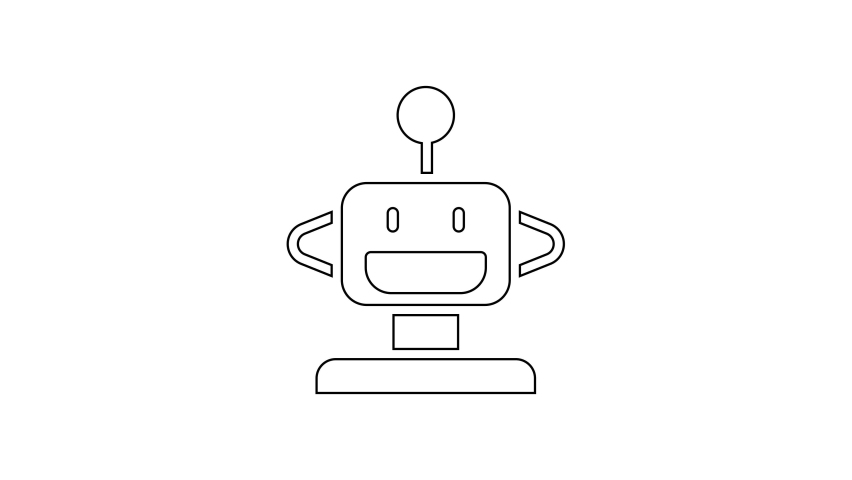 Black line Robot toy icon isolated on white background. 4K Video motion graphic animation. | Shutterstock HD Video #1094723265