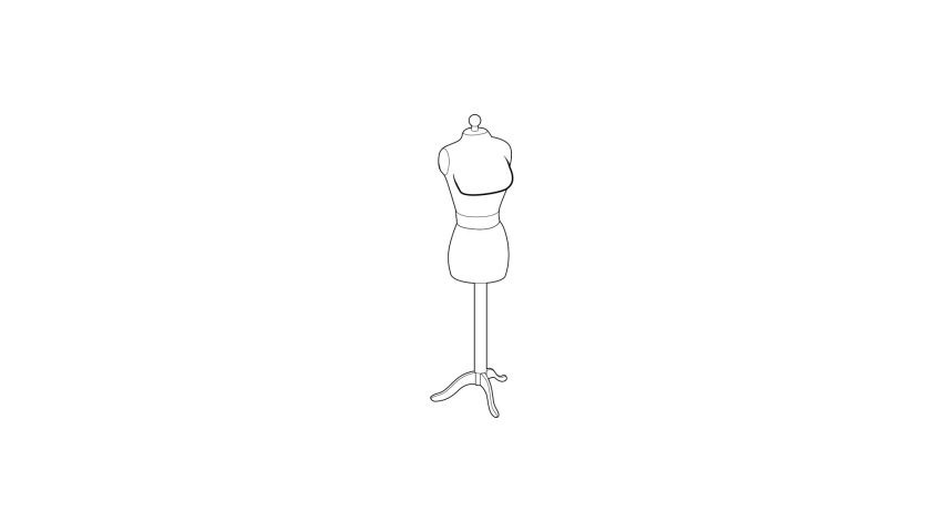 Sewing mannequin icon animation best outline object on white background | Shutterstock HD Video #1094723897