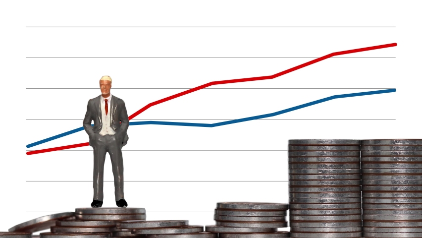 Business concept with changing line graph and miniature people. The concept of rising prices.
 | Shutterstock HD Video #1094724191