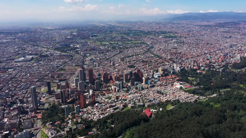 Bogota Colombia in summer day Aerial Panorama City View