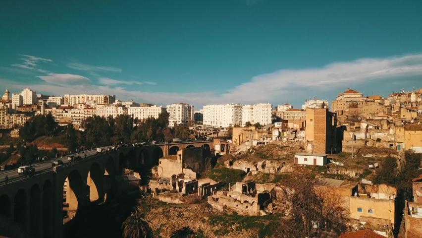 Aerial view of ancient Constantine, Algeria