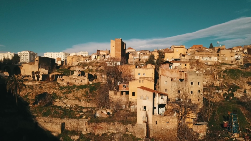 Aerial view of ancient Constantine, Algeria
