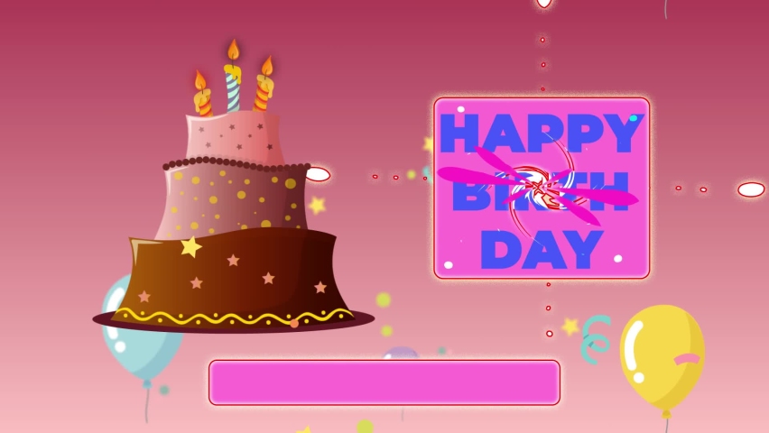 Happy birthday Greeting Card, Happy birthday gift , happy Birthday day , Happy birthday cake, video cards and a greeting card that supports writing on it ,  greeting template Royalty-Free Stock Footage #1094747143