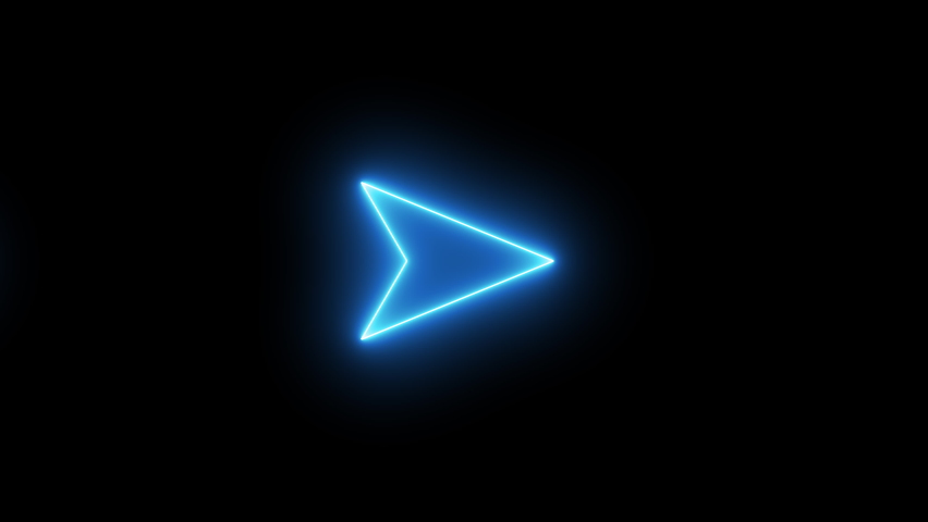 4K looped. Glowing neon blue arrow animated on black background | Shutterstock HD Video #1094749507
