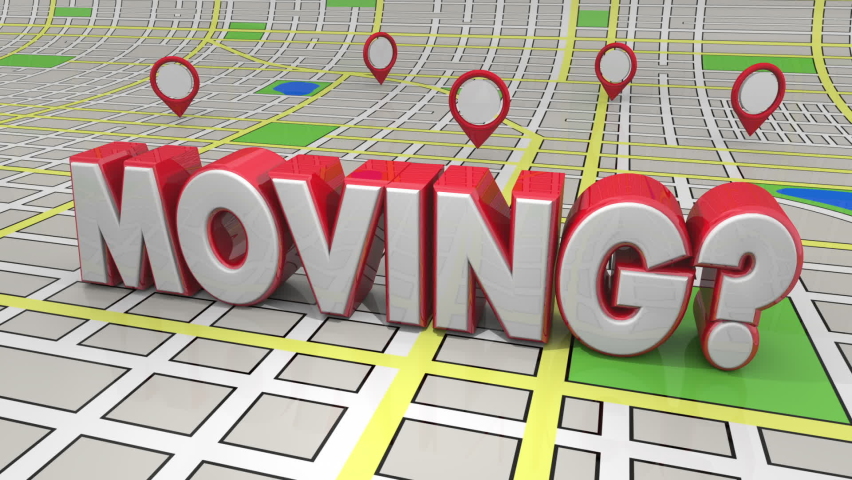 Moving Map Relocate New Home House Location Word 3d Animation | Shutterstock HD Video #1094762769