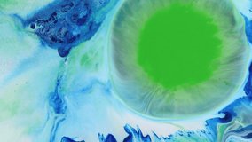 Abstract grunge background design with alcohol ink. Macro video of colourful abstract epoxy resin painting. High quality video art suitable for motion graphics, visual effects.