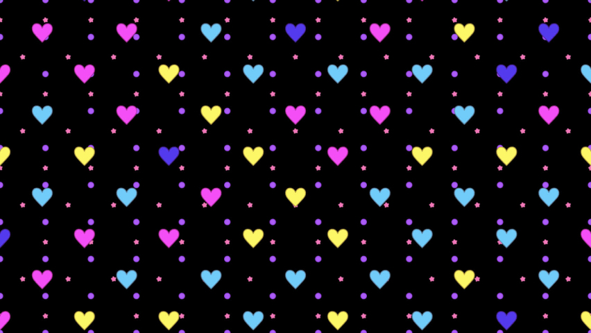 Looped cartoon colorful heart pattern wallpaper animation. Royalty-Free Stock Footage #1094764353