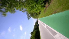 8k vertical video bike POV Key Biscayne Miami green painted safety lanes