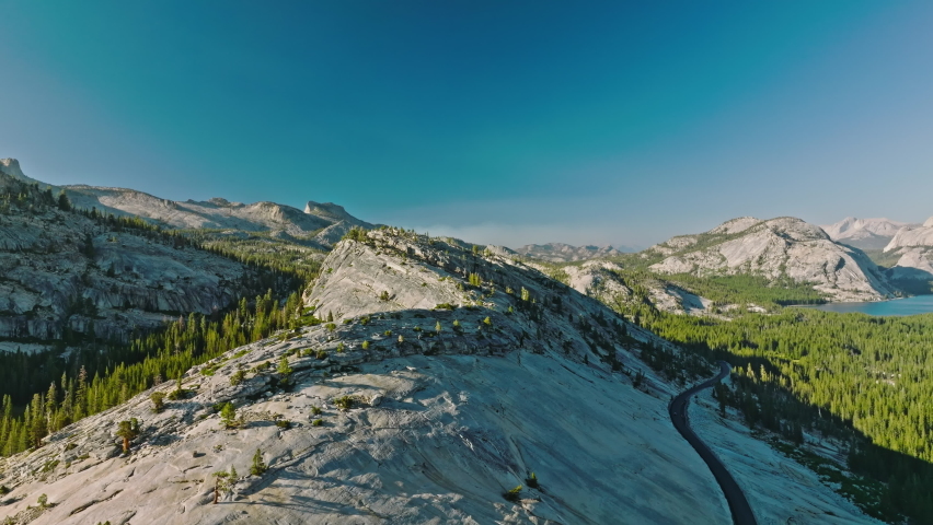 Aerial View of stunning Rock Formations in Yosemite National Park