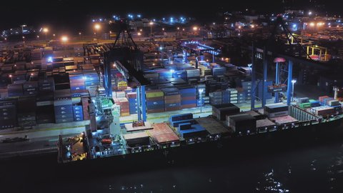 Container Ships Port Quay Wall Loading Stock Footage Video (100% ...