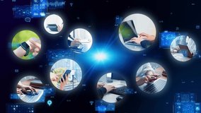 People using various mobile devices and data technology. business strategy. - Powered by Shutterstock - Get 15% off with code: PIKWIZARD15