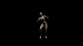 Abstract Dancer Dancing Animation.Full HD 1920x1080 16 Second Long.Transparent Alpha video.