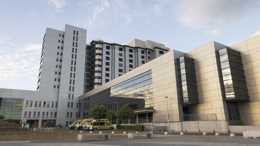 Health Care Modern Hospital Exterior Building Time Lapse