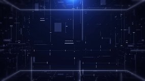 HUD futuristic UI viewfinder frame template scifi technology data transferring concept 4K loop motion. AI analytic simulation background. - Powered by Shutterstock - Get 15% off with code: PIKWIZARD15